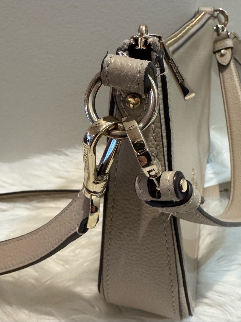 kate spade Pebbled Leather Crossbody in Taupe - Picture 4 of 13